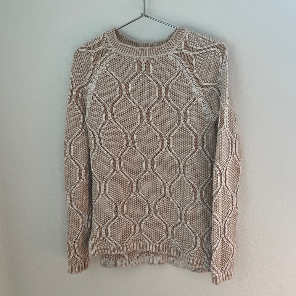 Lands Ends Women’s Elegant Beige Knit Sweater